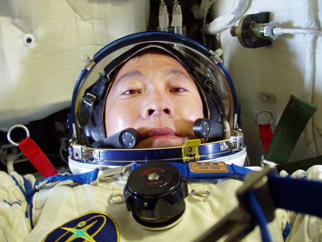 楊利偉在神舟五號(hào)上。
